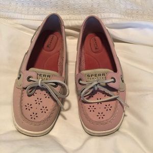 Pink Sperrys, never worn!